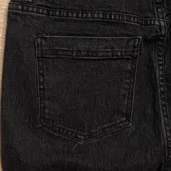 DG2 Diane Gilman Black Denim Jeans Striped Elastic Ankle Cuffs Stretch Size (8T) - Picture 3 of 8